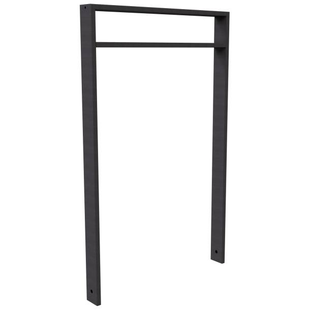 Lean-on hoop made of steel tube | Square tube, 80 x 20 mm | with cross bar (small distance) | total width: 750 mm | hot-dip galvanized and coated DB 703